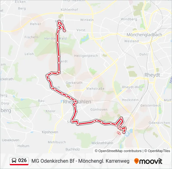 Автобус 026: карта маршрута