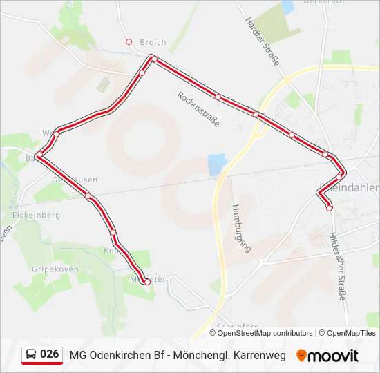 Автобус 026: карта маршрута