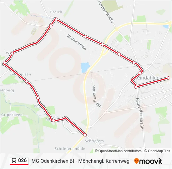 Автобус 026: карта маршрута