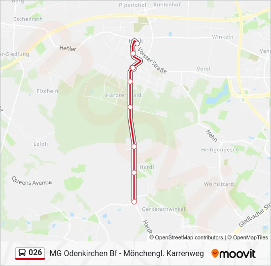 Автобус 026: карта маршрута