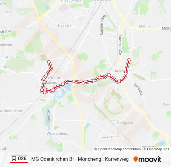 Автобус 026: карта маршрута