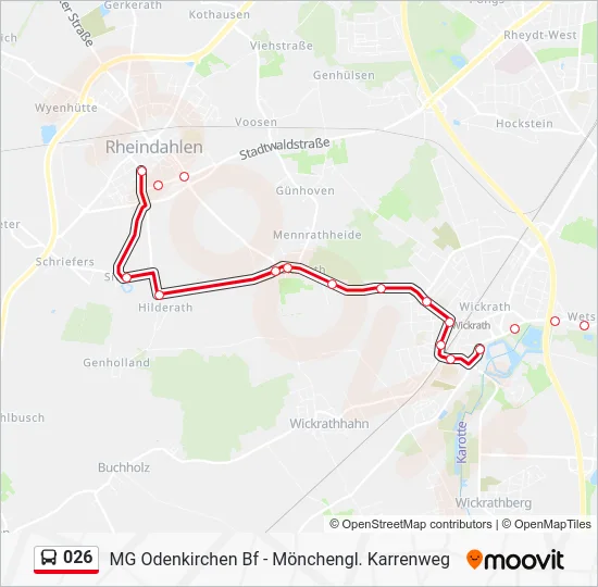 Автобус 026: карта маршрута