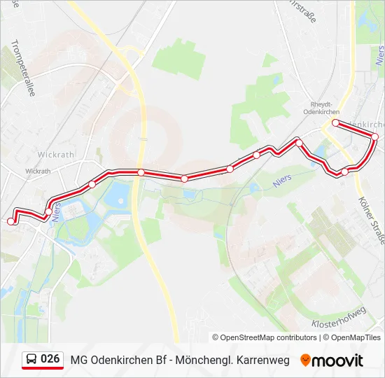 Автобус 026: карта маршрута