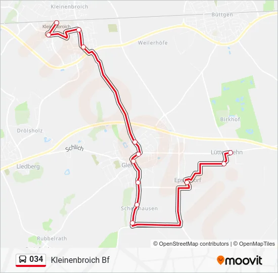 Автобус 034: карта маршрута