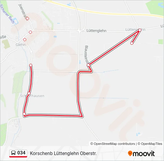 Автобус 034: карта маршрута