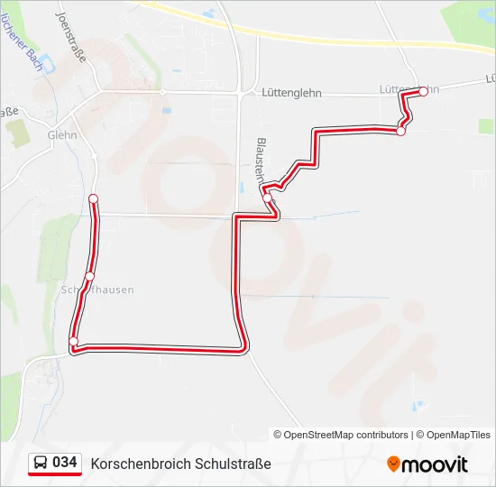 Автобус 034: карта маршрута