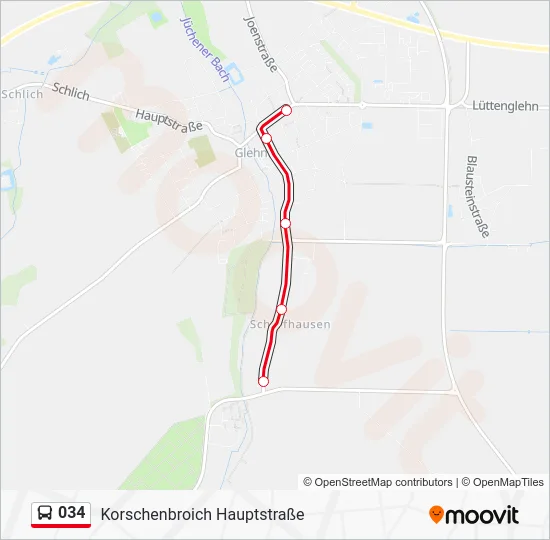 Автобус 034: карта маршрута