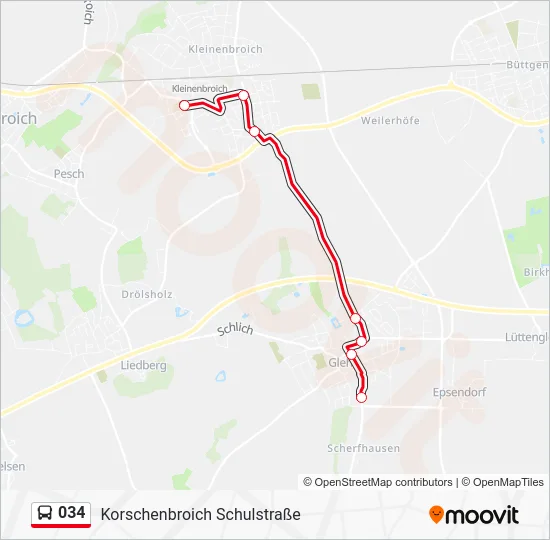 Автобус 034: карта маршрута