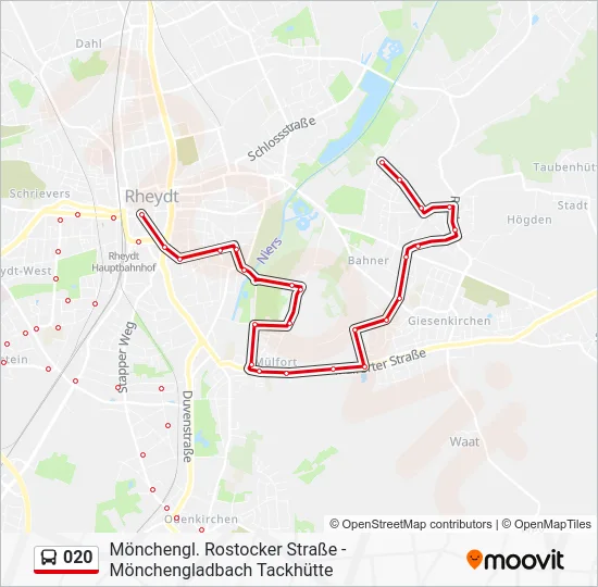 Автобус 020: карта маршрута