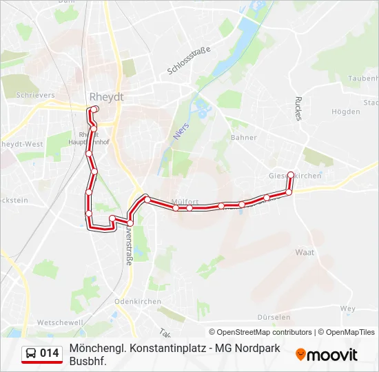 Автобус 014: карта маршрута