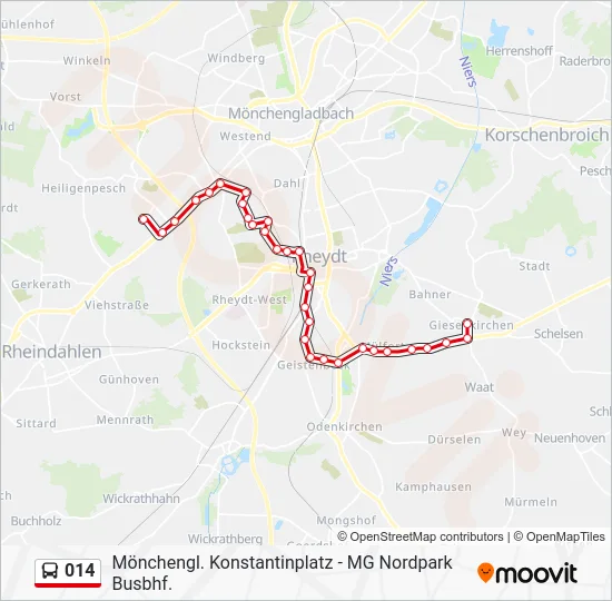 Автобус 014: карта маршрута