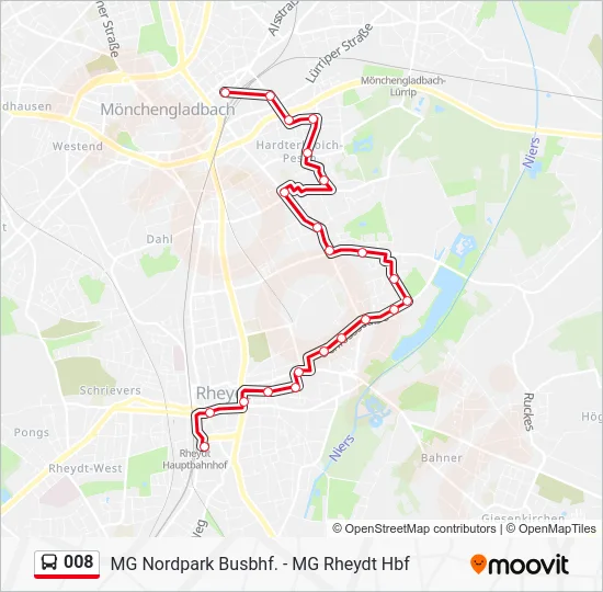 Автобус 008: карта маршрута