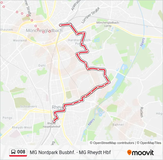 Автобус 008: карта маршрута