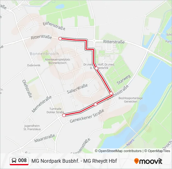 Автобус 008: карта маршрута