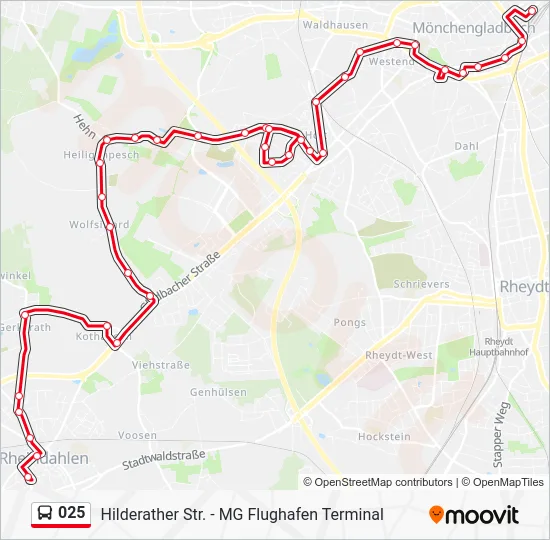 Автобус 025: карта маршрута