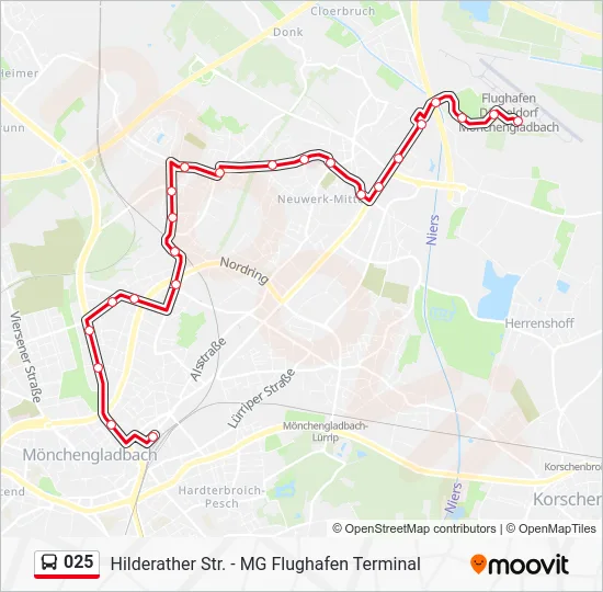 Автобус 025: карта маршрута