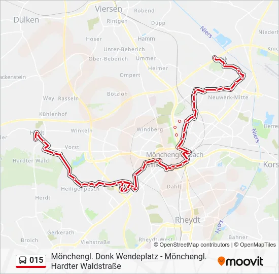 Автобус 015: карта маршрута