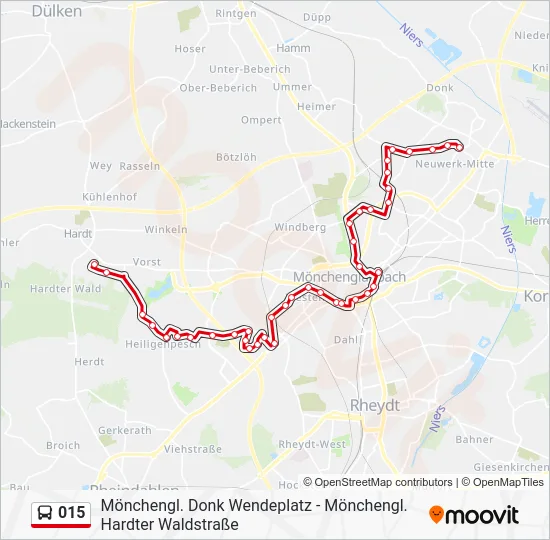 Автобус 015: карта маршрута