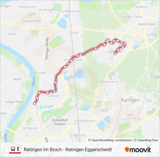 Автобус E: карта маршрута