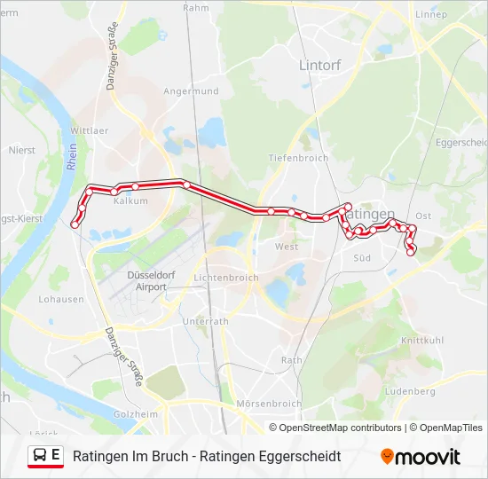 Автобус E: карта маршрута