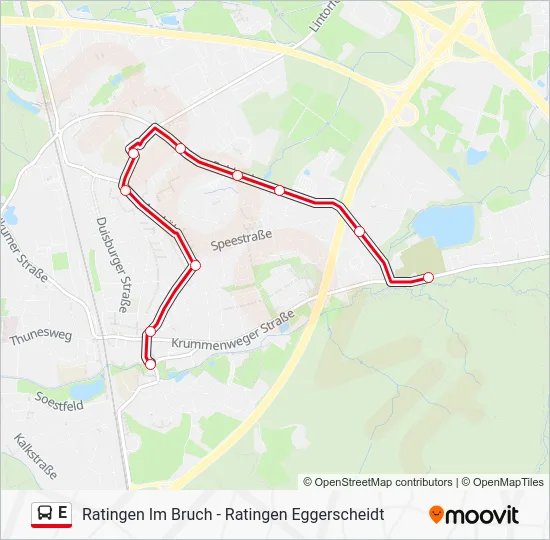 Автобус E: карта маршрута