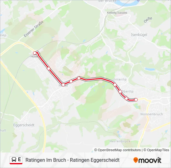 Автобус E: карта маршрута