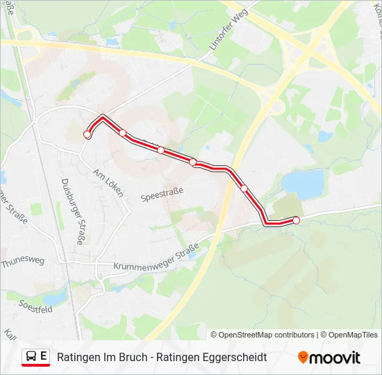 Автобус E: карта маршрута