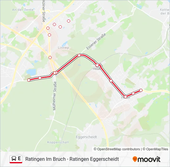 Автобус E: карта маршрута