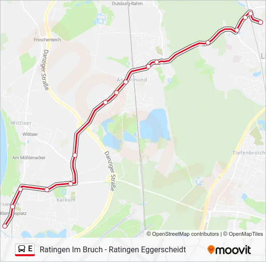 Автобус E: карта маршрута