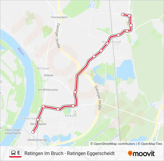 Автобус E: карта маршрута