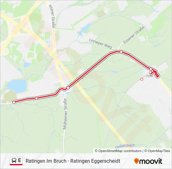 Автобус E: карта маршрута