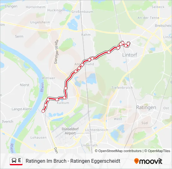 Автобус E: карта маршрута