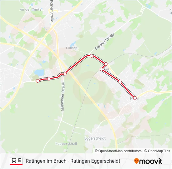 Автобус E: карта маршрута