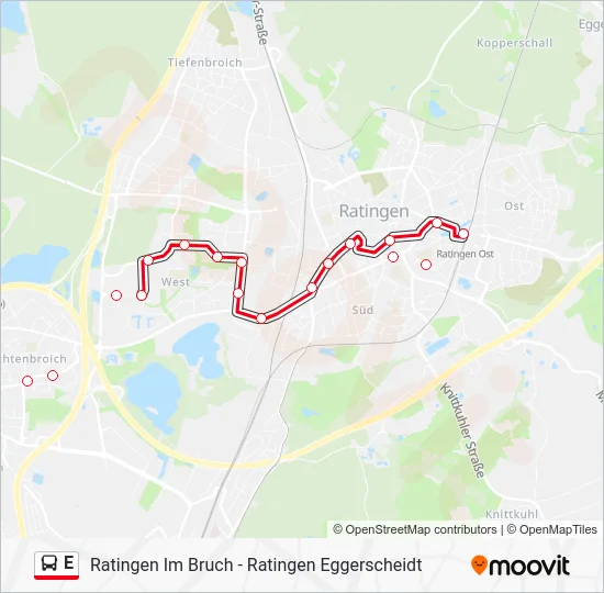 Автобус E: карта маршрута