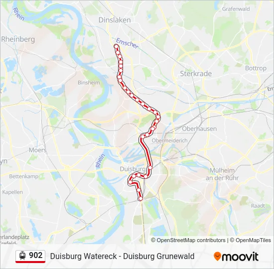 Трамвай 902: карта маршрута