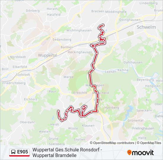 E905 Bus Line Map