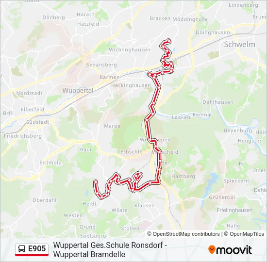 E905 Bus Line Map