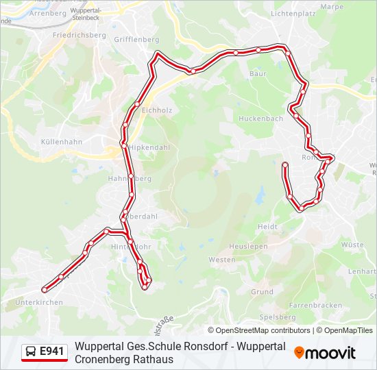 E941 bus Line Map