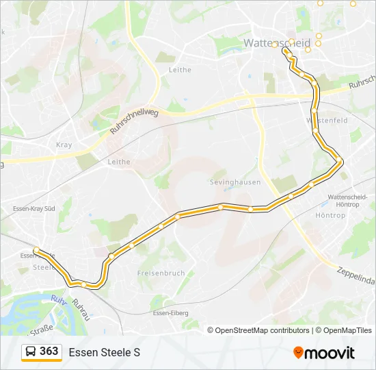 363 Bus Line Map