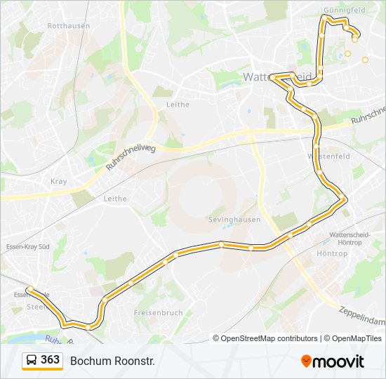 363 bus Line Map