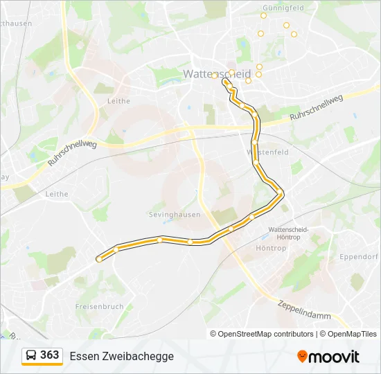 363 Bus Line Map
