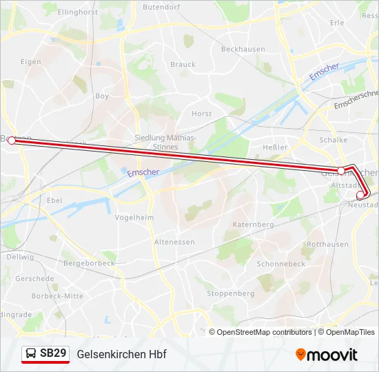 SB29 Bus Line Map