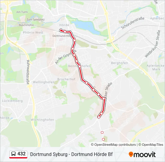 432 Bus Line Map