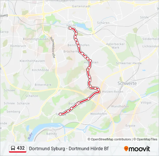 432 Bus Line Map