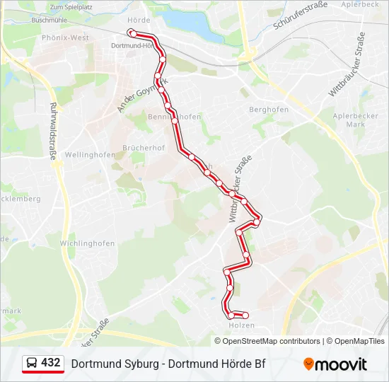 432 Bus Line Map