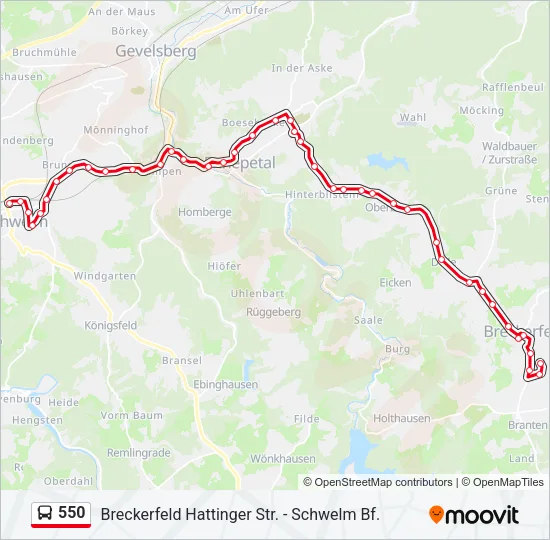 550 Bus Line Map