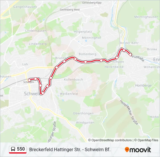 550 Bus Line Map