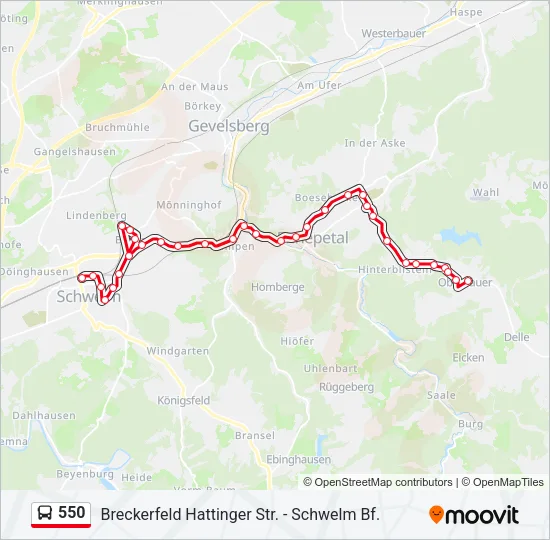550 Bus Line Map