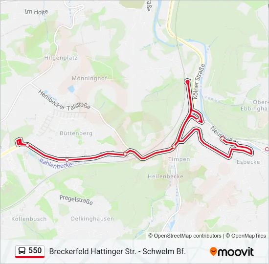 550 Bus Line Map