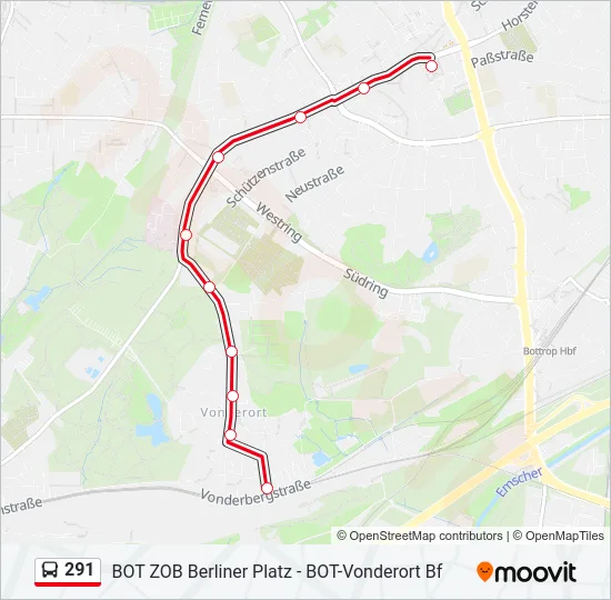 291 Bus Line Map